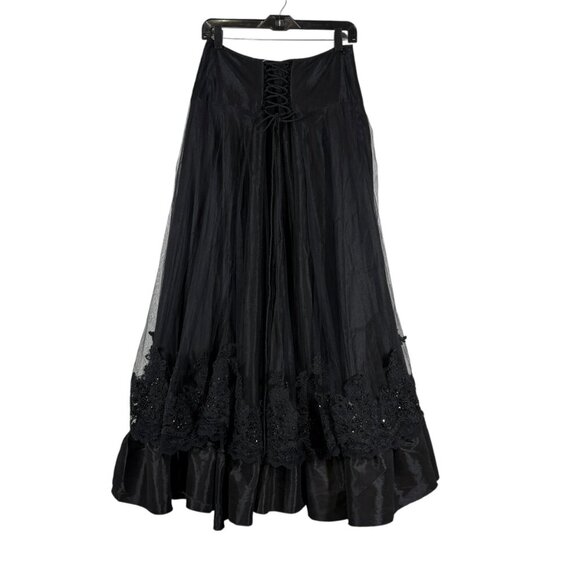 Punk Rave Black Lace Full Steampunk Goth Long Corset Skirt Women's Size Large - Picture 2 of 12